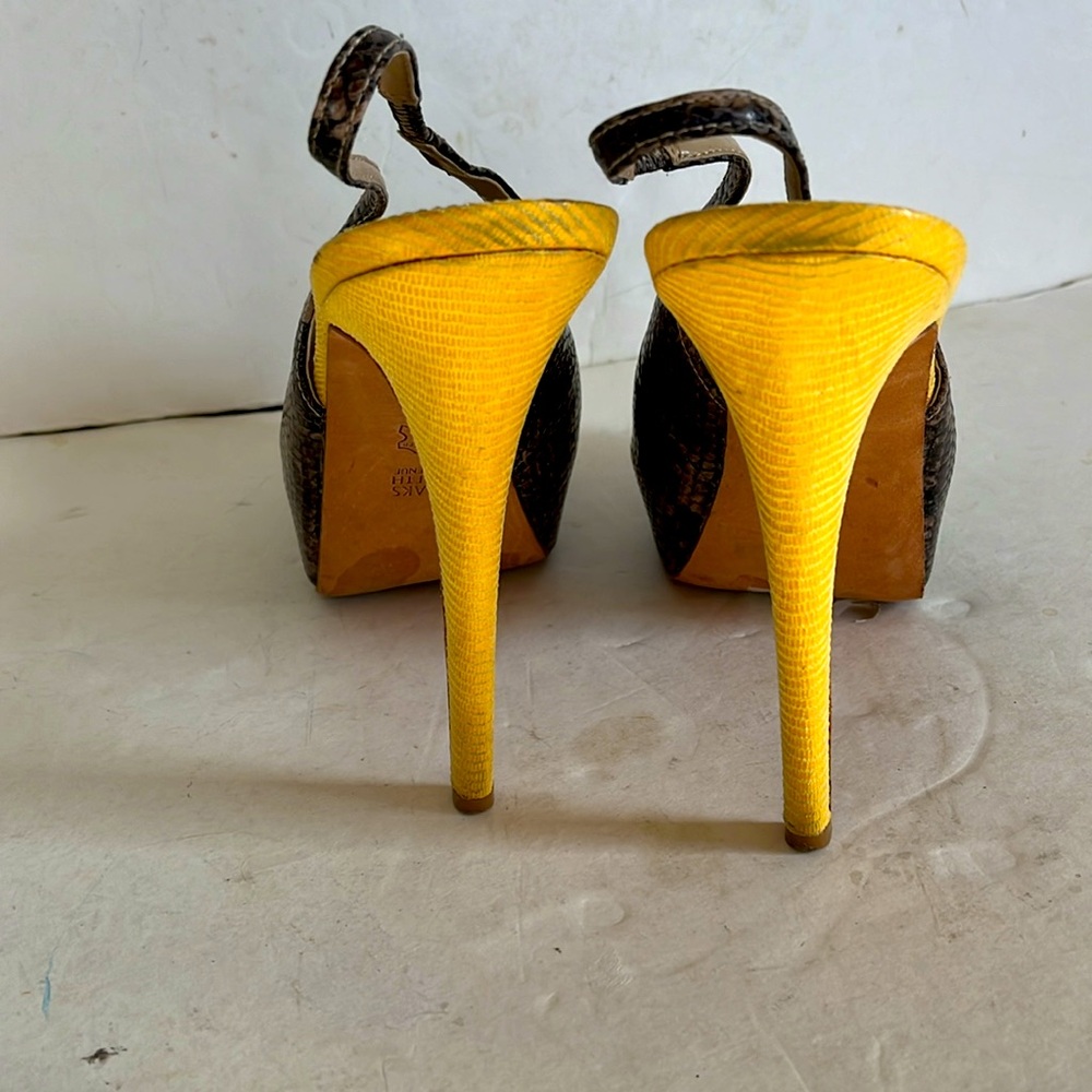 SAKS FIFTH AVENUE Platform Snakeskin Print Heels - Picture 2 of 8